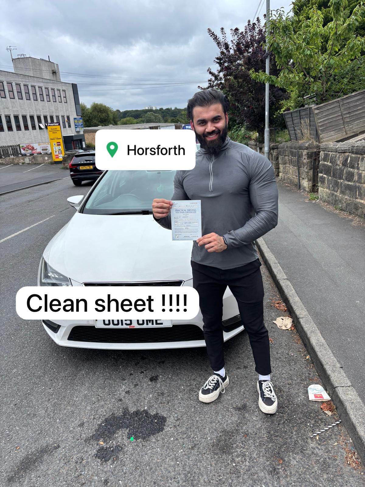 Driving student passing test in Leeds